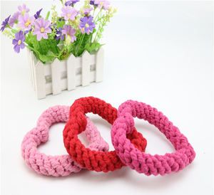 Sevgililer günü halat Pet oyuncak üreticileri kalp köpek oyuncak dokuma çok renkli köpek oyuncak - Product Image 4