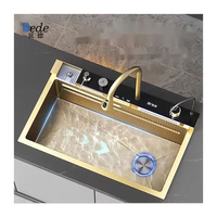 2025 OEM Évier-lave-vaisselle multifonctionnel moderne avec robinet intelligent, vasque en acier inoxydable murale, économie d'eau