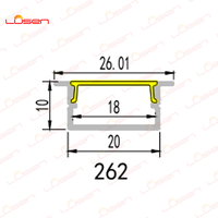 LS-262 Custom Extrusion Gebogene Biegung LED-Streifen Aluminium profil 20x10mm Konkurrenz fähiger Preis Schneiden Direkt OEM Herstellung