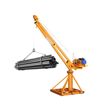 500kg fixe sur le toit balcon Portable Construction levage grue rotative légère
