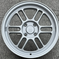 Jantes de course JUWA P1 Style 15 pouces en alliage forgé Flow Formed, blanc argenté, pour modification de voiture de course, haute performance, concave profond