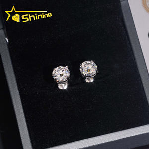 Almacén de EE. UU., envío rápido, clásico, plata 925, 7,5mm, pendientes redondos de moissanita, probador de diamantes, pendientes de rosca para mujer - Product Image 3