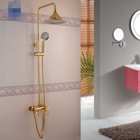 Ensemble de douche avec pomme en laiton plaqué or, 2019, robinet de salle de bains, douche de pluie, meilleure vente en europe, livraison gratuite