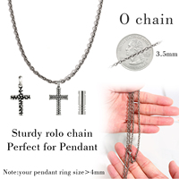 Collar de cable Rolo de cadena de eslabones O de titanio puro para mujeres y hombres piel sensible, cadenas redondas finas hipoalergénicas para colgante