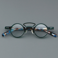 Haute qualité créatif lunettes japonais rond femme lecture à la main lunettes cadre rétro homme acétate myope lunettes