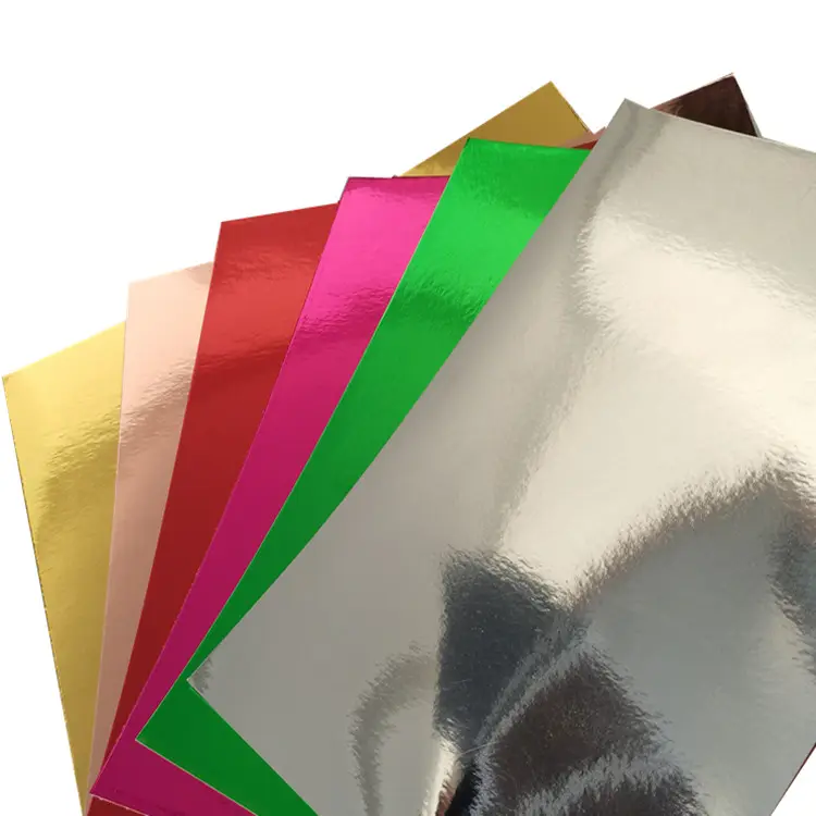 Carton Métallique Artisanat d'Art Miroir Paillettes Carte Or Rose Papier Artisanal PVC Fait Main Impression Offset Pâte De Bois Enduit Recyclé