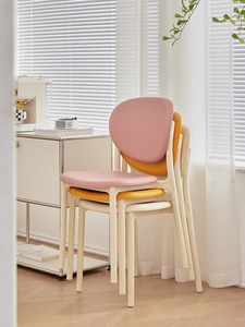 Chaise de salle à manger en plastique acrylique créative minimaliste moderne nordique chaise arrière moderne décontractée - Product Image 3