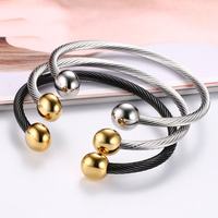 Elastische Einstellbar Mens Edelstahl Twisted Kabel Magnetische Armreif Armband Silber Farbe Poliert