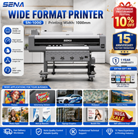 Imprimante jet d'encre grand format Sena 1m avec tête d'impression DX7/Traceur grand format pour impression de tissus éco-solvants, affiches, papier peint automobile