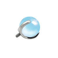 Lotus Wholesale - Boules d'opale brillantes en forme de griffe, bijoux de piercing avec filetage interne en titane