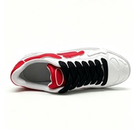 Chaussures de Skateboard Unisexe Personnalisées à Semelle Épaisse Style Rétro en Cuir Mat Grainé – Baskets Tendance pour Hommes