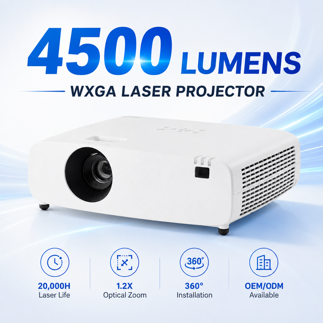 4500 Lumens WXGA Laser Projector for Business Meeting Room Classroom Education Presentation