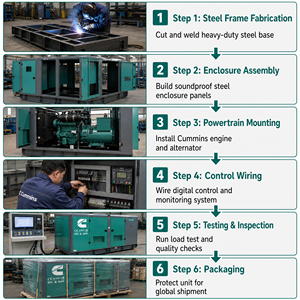 Generador Diésel Cummins Weichai de Alta Calidad de 50KVA a 500KVA, Tipo Abierto, Silencioso, Arranque Automático y Remoto, Trifásico, 1500 RPM, CE - Product Image 6