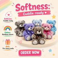 Porte-clés en peluche ours en peluche tie-dye, super doux, rembourré en coton PP, avec détails en feutre, anti-stress