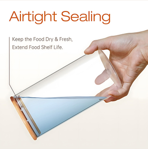 Frascos Apilables Herméticos de Vidrio Borosilicato Transparente con Tapa de Bambú para Almacenamiento de Pasta, <span class=keywords><strong>Espagueti</strong></span>, Penne, Farfalle en la Cocina - Product Image 3