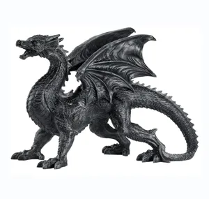 Resin Gothic winged dragon statue of the Guardian of medieval mythology