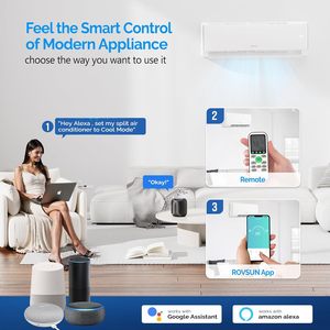 Aire Acondicionado Mini Split Rovsun de 17000 BTU, 17 SEER2, 230V, Inverter, sin Ductos, de Pared, con Control por Wifi - Product Image 4