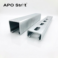 Profilés en C en acier au carbone ASTM Q235 galvanisés à chaud pour supports sismiques et supports muraux de stores (perforés) avec pliage