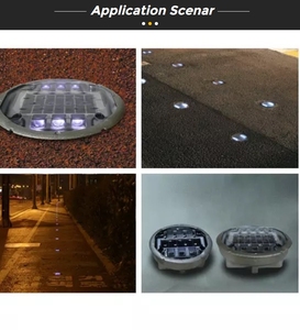 Tachuelas Reflectantes Solares <span class=keywords><strong>de</strong></span> Seguridad Vial <span class=keywords><strong>de</strong></span> Plástico Blanco y Acero, Pantalla LED Prismática <span class=keywords><strong>de</strong></span> Alta Intensidad con Clasificación IP68 - Product Image 5
