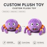 Peluches personnalisées OEM, mignonnes poupées en peluche d'Halloween, jouets en peluche araignée d'Halloween en gros, peluches araignées douces personnalisées en gros