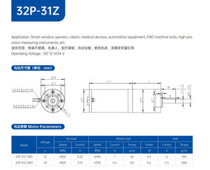32P-31Z 行星式直流永磁齿轮电机 高扭矩齿轮低速12v 24v微型电机 - Product Image 5