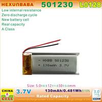 501230 3.7V 130mAh 2 kabel baterai Li-Ion untuk TWS Earphone Earbuds Headset MP3 Speaker L0128