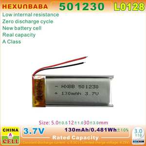 501230 3.7V 130mAh 2 kabel baterai Li-Ion untuk TWS Earphone Earbuds Headset MP3 Speaker L0128 - Product Image 3