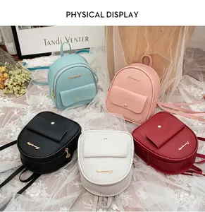 Mini sac à dos <span class=keywords><strong>femme</strong></span> en cuir PU, sac à bandoulière multifonction, petit sac à dos scolaire pour <span class=keywords><strong>femme</strong></span> L0510 - Product Image 4