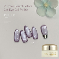 Gel pour les yeux de chat personnalisé 3 couleurs 8g Gel pour les ongles soyeux violet pour les yeux de chat