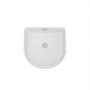 Lavabo da bagno in ceramica bianca 15,69x13,69 pollici Design elegante per bagni - Product Image 1