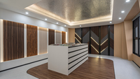 Nouveau design de panneau mural rainuré en WPC, revêtement mural intérieur, installation facile, résistant aux chocs, décoratif, écologique, appartement, salon