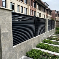 Cercado de Lamas Horizontales de Aleación de Aluminio de Alta Densidad, Modelado 3D para Privacidad en Patios Modernos, Sistema de Cercado Exterior Resistente