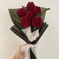 Buket Bunga Buatan Tangan Berkualitas Tinggi dari Wol untuk Wisuda, Hari Valentine, Perayaan Natal, Hadiah Abadi