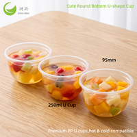 Gobelets jetables en PP transparent en forme de U, personnalisables avec logo, 500 ml, 360 ml, 700 ml, pour boissons chaudes et froides, ZFCUP