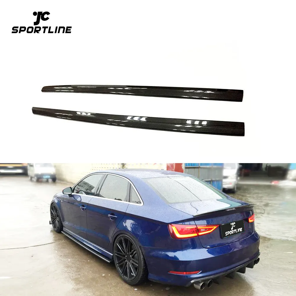 ส่วนต่อขยายกระโปรง S3คาร์บอนไฟเบอร์สำหรับรถ Audi A3 8V Sline S3ซีดาน4ประตู2014-2019