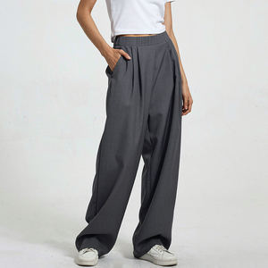 Pantalon de costume taille haute ample et décontracté pour femme, idéal pour le bureau et les occasions professionnelles, pantalon long tendance pour femme - Product Image 1