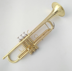 Venta al por mayor profesional B-flat trompeta banda <span class=keywords><strong>de</strong></span> oro tocando <span class=keywords><strong>corneta</strong></span> con tono Bb instrumento <span class=keywords><strong>de</strong></span> latón pesado superficie <span class=keywords><strong>de</strong></span> <span class=keywords><strong>cobre</strong></span> laca <span class=keywords><strong>de</strong></span> oro - Product Image 1