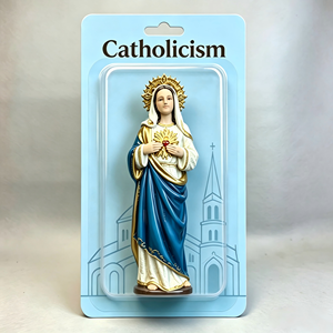 Petites statues catholiques en résine à faible MOQ, ornements de bureau, 3 pouces (8 cm), emballage PVC - Product Image 3