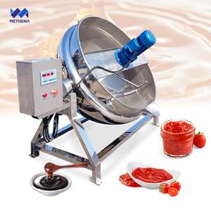 Mesin Pencampur Karamel Jam dengan Pengaduk Miring, Panci Masak Uap, Ketel Berjaket dengan Mixer - Product Image 1