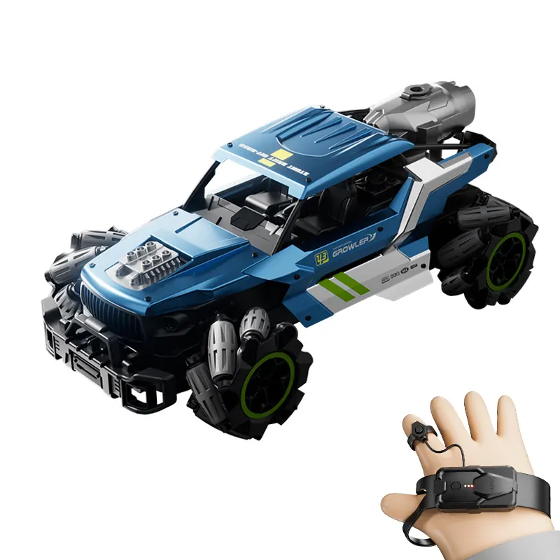 Mainan mobil RC semprotan Drift anak-anak 4WD, mobil mainan aksi RC gerakan tangan Remote Control 2024G kecepatan tinggi baru 2.4