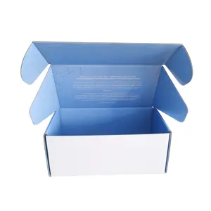 Logotipo personalizado Adesivo Tear Strip Embalagem Corrugado Cosmetic Mailer Shipping Box