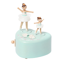 Vente en gros 1A Mini boîte à musique en érable dur à double rotation à manivelle avec valse du Danube bleu pour une expérience de ballet parent-enfant