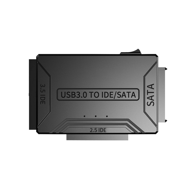 TISHRIC USB 3.0 to SATA IDE Hard Disk Adapter Converter Cable for 2.5"/3.5" HDD SSD with 12V 2A Power 3 in 1 IDE SATA Adapter