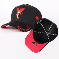 Casquettes de baseball en coton à 5 panneaux, nouvelle mode, broderie, visière incurvée en daim, doublure en satin, strass, en stock