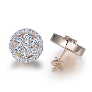 Boucles d'oreilles clous en or jaune 10 carats avec diamants en moissanite Messi Jewelry - Product Image 1