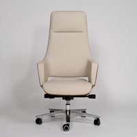 Chaise de bureau de direction moderne de luxe, cuir PU véritable de haute qualité, dossier haut, pivotante, ergonomique, réglable en hauteur, pour le bureau à domicile
