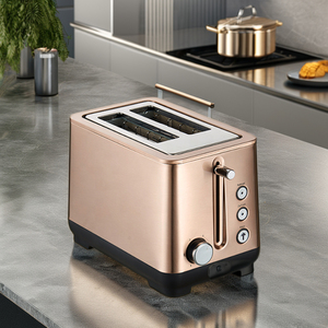 KRON 2-슬라이스 스테인레스 스틸 자동 가정용 빵 토스터 신상품 플라스틱 주방 아침 식사 베이킹 기능 - Product Image 1