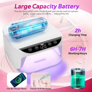 168W UV LED Nail Lamp 4 <b>Timer</b> Setting Auto Sensor Rechargeable 36 LEDS Nail Dryer Professional Manicure Equipment Home Salon Use - Product Image 5