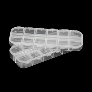 Boîte de rangement transparente en plastique à 12 compartiments pour bijoux et perles, vente en gros, OEM, haute qualité, sans BPA, empilable, pour cosmétiques et ongles - Product Image 4