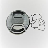 Capuchon d'objectif d'appareil photo 49 52 55 58 62 67 72 77 mm à clipser avec pince centrale et cordon de protection pour Canon Sony Nikon